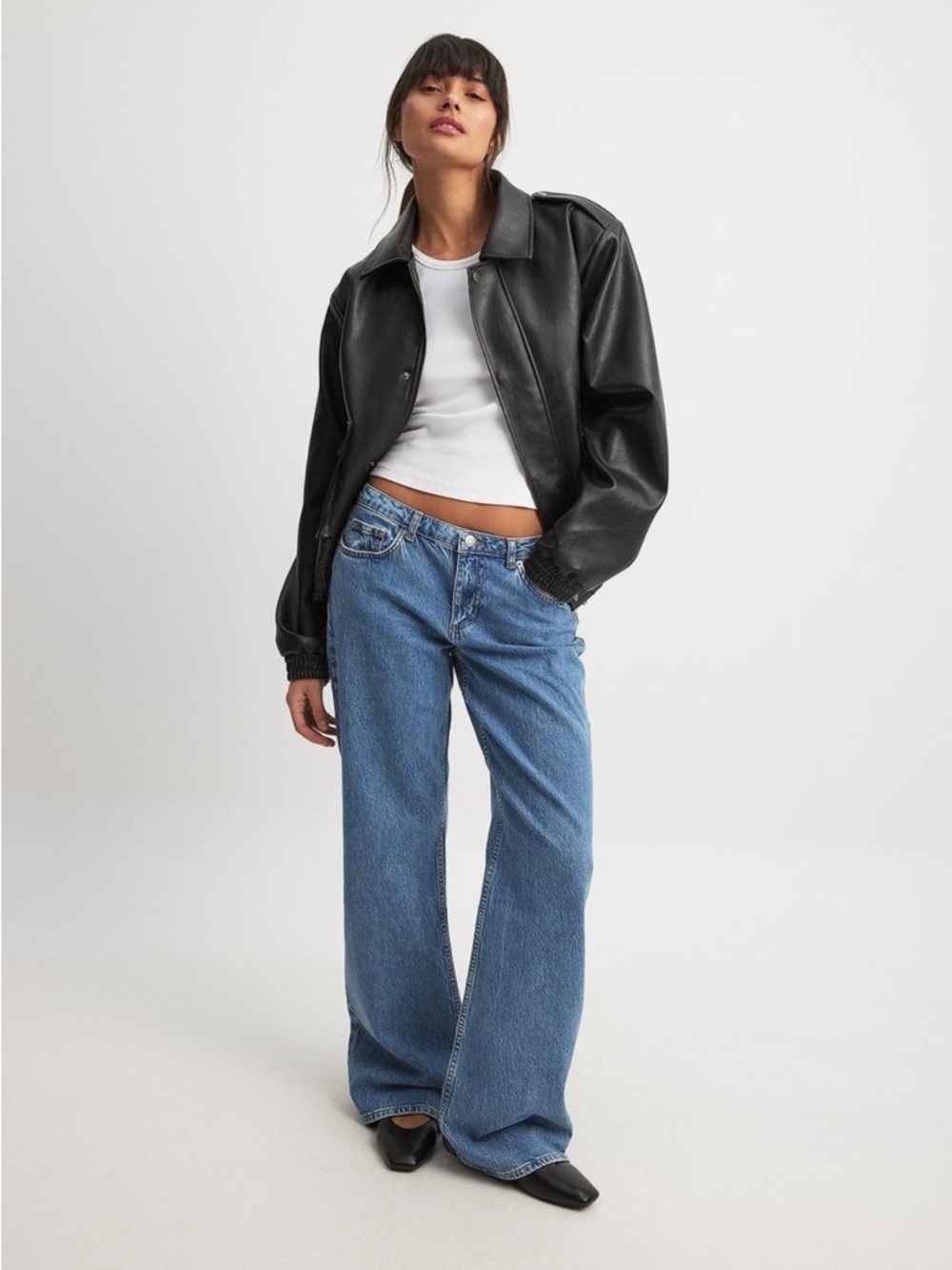 Low waist wide leg jean